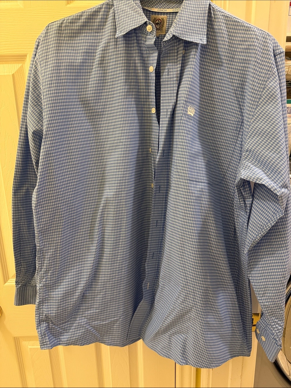Cinch Light Blue Checked Men’s Shirt Jacket